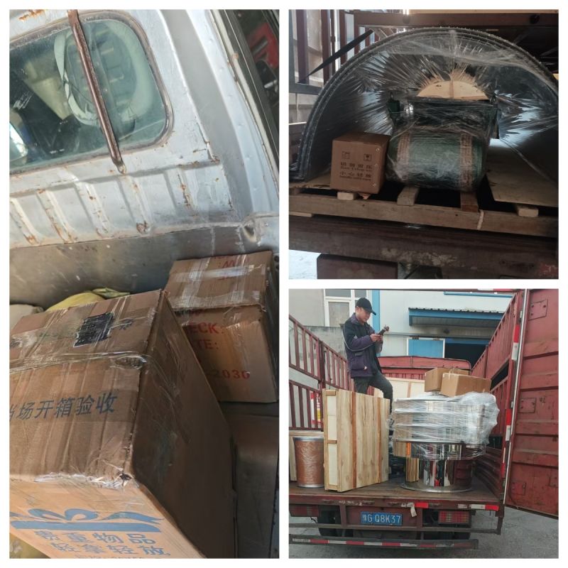 電磁給料機、超聲波旋振篩、網架、收料桶發貨